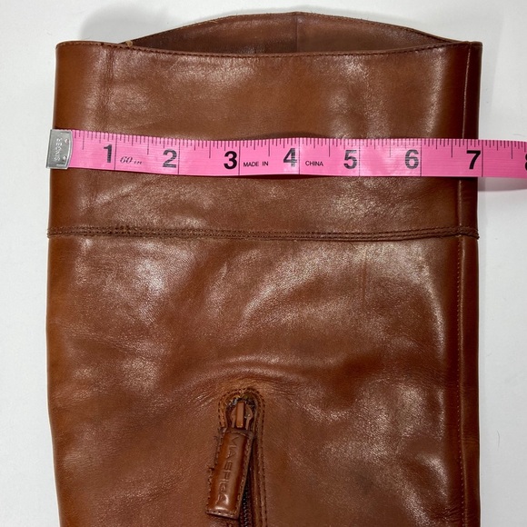 VIA SPIGA Brown Leather Riding Boots Chain Detail - Picture 12 of 13